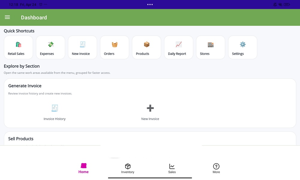 Expendito dashboard preview